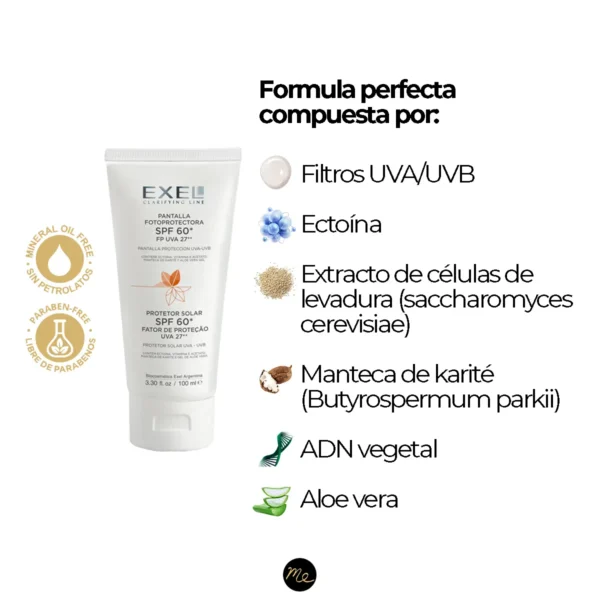 Protector bloqueador solar facial SPF 60 UVA 27 con color control de brillo