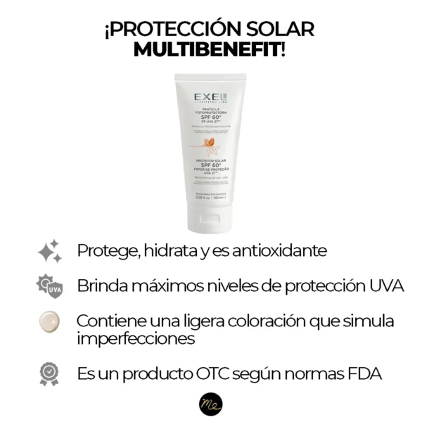 Protector bloqueador solar facial SPF 60 UVA 27 con color control de brillo