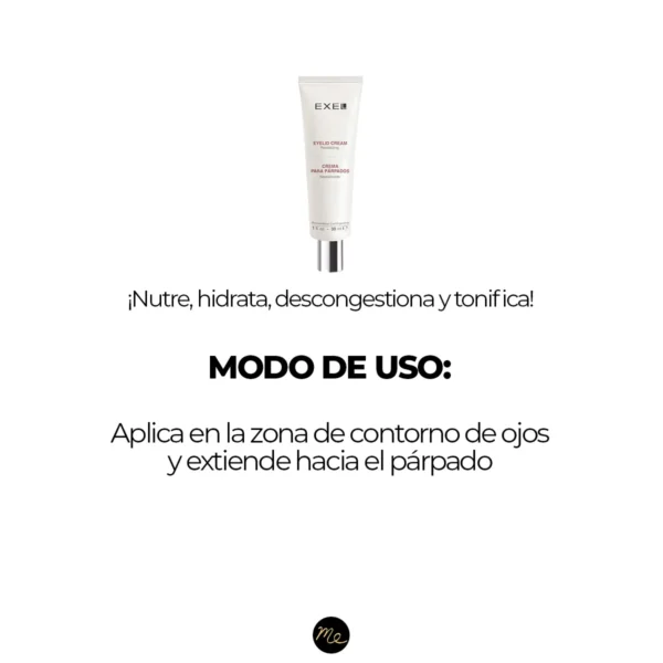 Crema para párpados hidratante tonificante y anti arrugas y pliegues