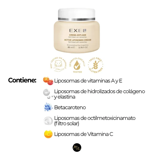 Crema facial anti edad con liposomas hidratante y protectora