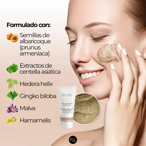 Crema facial exfoliante de limpieza acción pulidora no irritable