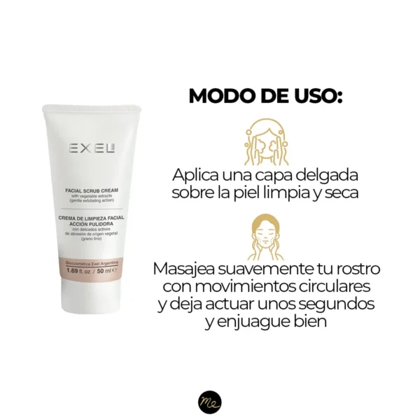 Crema facial exfoliante de limpieza acción pulidora no irritable