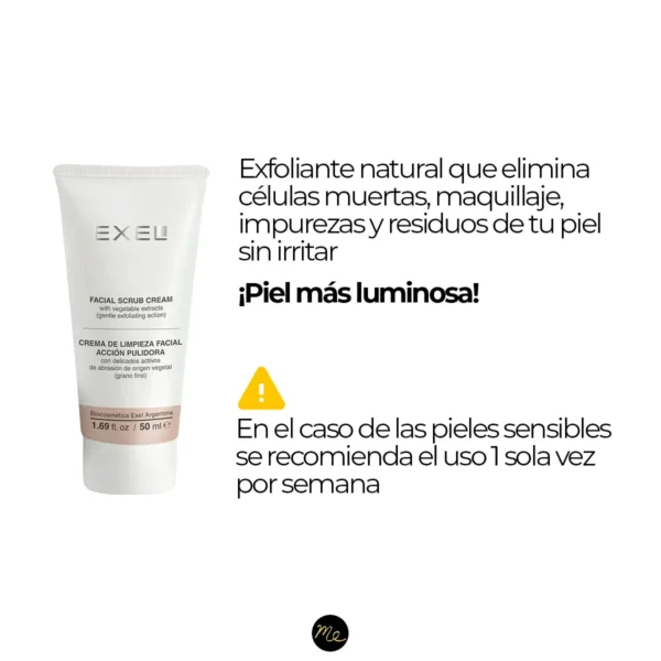 Crema facial exfoliante de limpieza acción pulidora no irritable